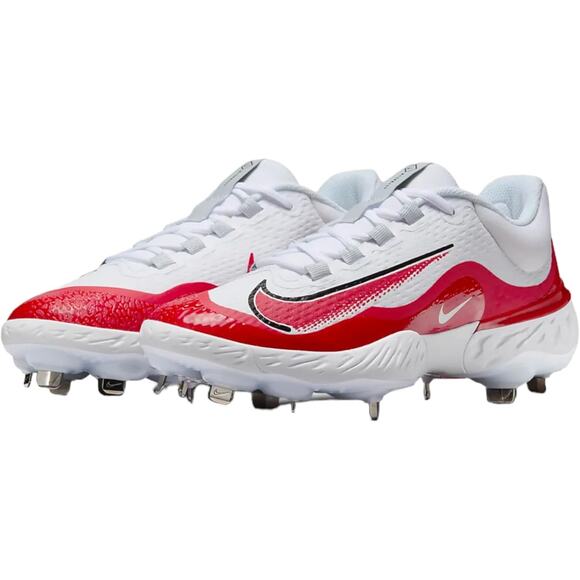 NWT Nike Alpha Huarache Elite 4 Low Metal Baseball Cleats White SZ 13 FD2745-105 - Picture 3 of 6